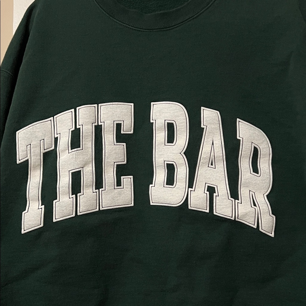 The Bar Varsity Sweatshirt Hunter Green - Size L